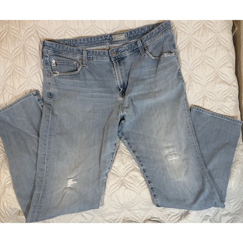 AG Jeans Denim 360 Light Wash Distressed Jeans 40x34 Stretch